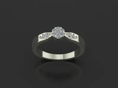 Women solitaire ring 3D print model buy