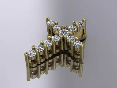Elegant Corss Pendant Jewelry Gold 3D print model