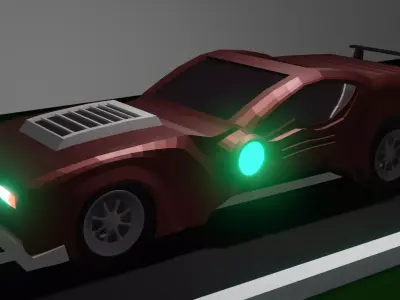 low poly concept sport car Low-poly 3D model