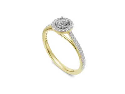 Engagement Ring for Women with Pointer Diamond 3D print model