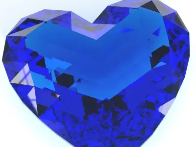 Heart shaped gemstone v3  3D model