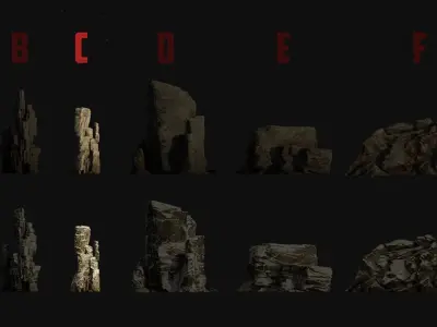 FREE  ULTIMATE ROCK BUNDLE and BONUS 4k Texture Variations Free 3D model