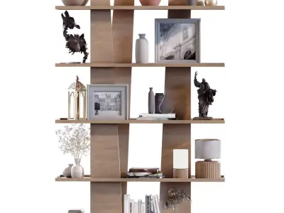 Modern shelf and rack set 778 Low-poly 3D model
