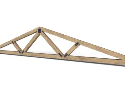 Wooden Roof Truss 03 Low-poly 3D model