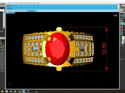 Luxury Oval Halo Cocktail Ring  3970 3D print model
