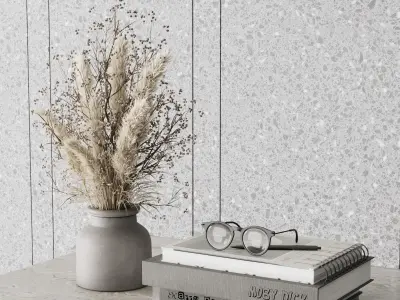 Reception Desk and Wall decor - office furniture 29 3D model