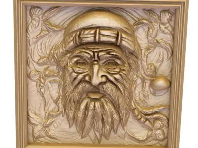  A Face Carved by Time  an Embossed Ode to Aging and Wisdom 3D model