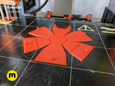 Foldable Pokeball Box Decoration Free 3D print model