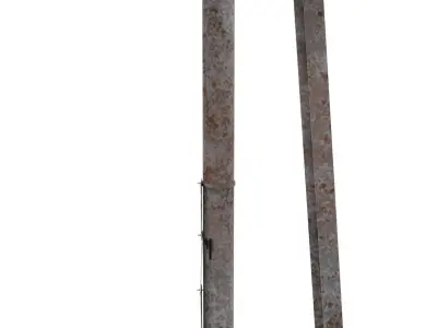 Train Traffic Light Weathered 8 3D model