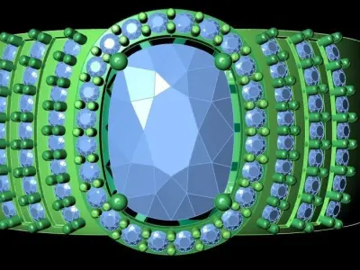 Gents Diamond Ring 3dm render 3D print model 3D print model