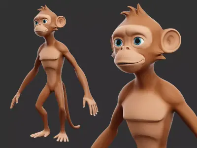 Monkey Stylize II Cartoon Low-poly 3D model