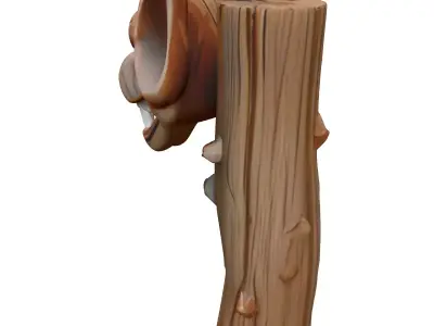 Stylized Wooden Dragon Tree Stump Low-poly 3D model