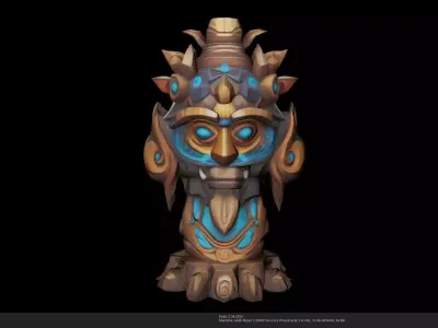 Stylized Totem - AI Low-poly 3D model purchase