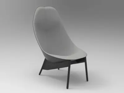 Uchiwa Armchair Low-poly 3D model
