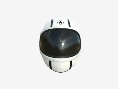 Cartoon Helmet Kart A08 White - Character Design Low-poly 3D model