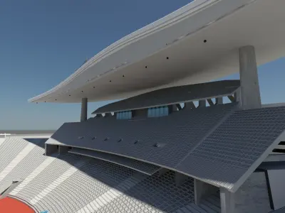 Champions League Istanbul Ataturk Olympic Stadium 3D Model Low-poly 3D model