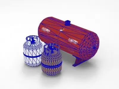 Gas Propane Tank Container Collection Low-poly 3D model