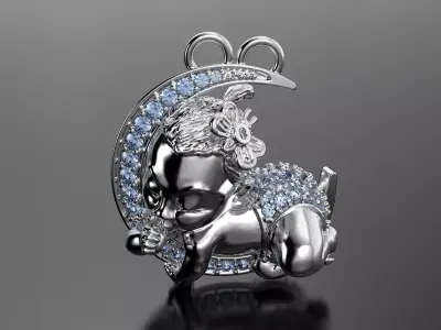 Baby pendant 3D print model