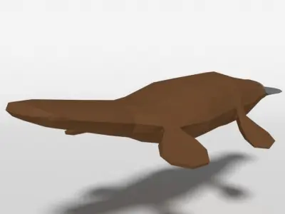 Low Poly Cartoon Platypus Low-poly 3D model