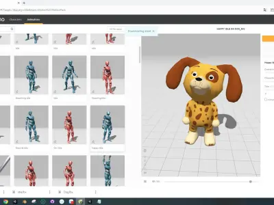 Character005 Animated Dog 3D Low-poly 3D model