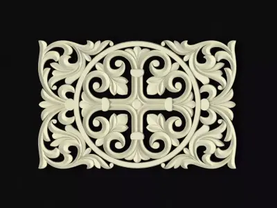 Central decor ornament for furniture 3D model 787