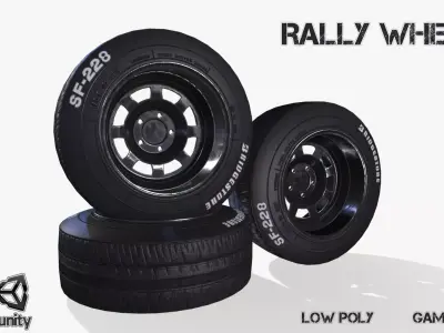 Rally wheel FS - 228 Low-poly 3D model