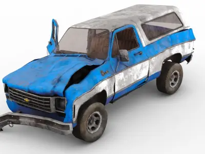 Crashed Chevrolet K5 Blazer 1975 Low-poly 3D model