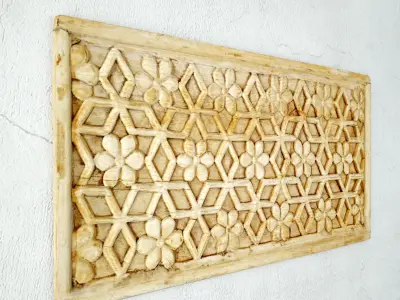 Old Sun Bleached Carved Panel 3D model