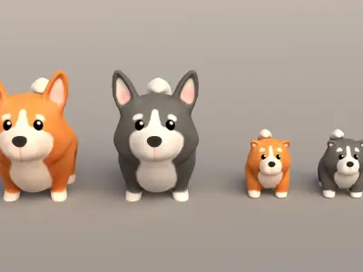 3D model Farm Animals Pack Low-poly 3D model