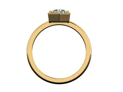 AG 400 Hexa Solitaire Ring 3D print model
