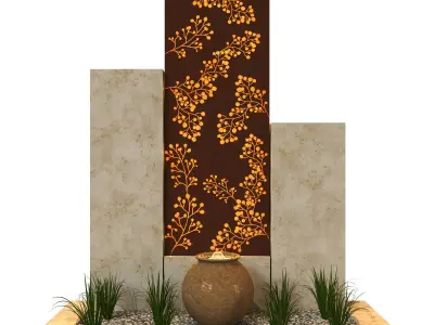 Entrance Wall With Fountain 3D model