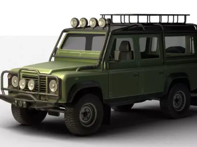 Classic Off-Road Utility Vehicle Vintage British Off-Roader 3D model