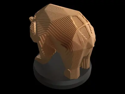Parametric V Panda Low-poly 3D model