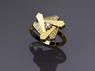 Art Deco Ring Style 3D print model