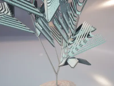 Conceptual shrub S1Cv4 Low-poly 3D model