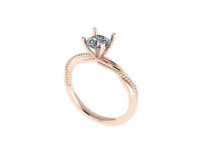 Women diamond engagement ring 3d render 3D print model purchase
