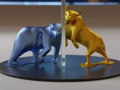 Art Deco Bull and Bear Market Collection