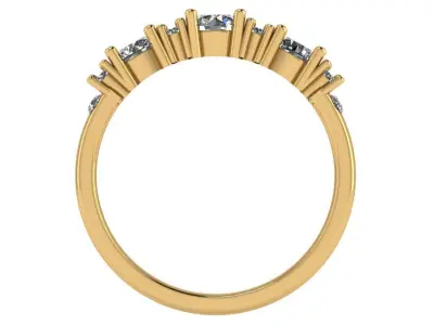 Weeding band with diamonds 3D print model