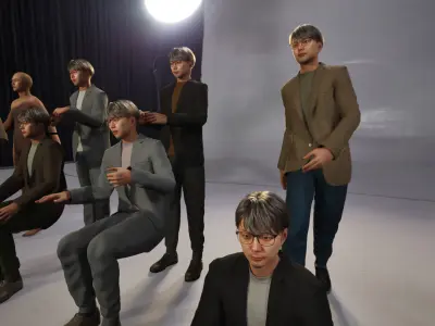 Modular Character - Asian Casual Man - MS2 Low-poly 3D model