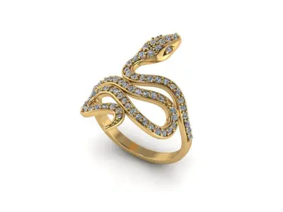 SNAKE RING 3D print model 7