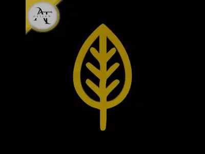 Simple Leaf Symbol - 2D Art Free 3D print model purchase