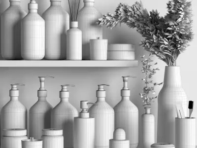 decor set for bathroom 12 3D model