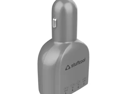 STUFFCOOL CAVGE SIL VOYAGE USB CAR CHARGER SILVER 3D model