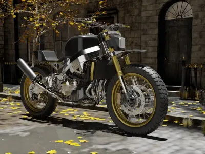 Custom Honda Scrambler Low-poly 3D model