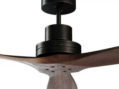 LANTAU Matt black ceiling fan Low-poly 3D model