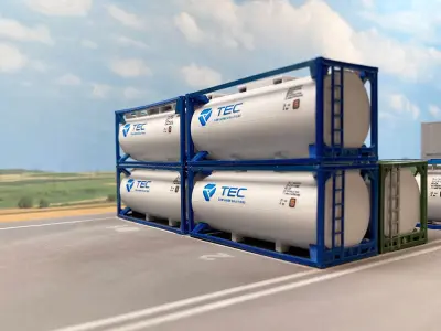 CARGO-0007 Container ISO standard H0-scale 8 items 3D print model