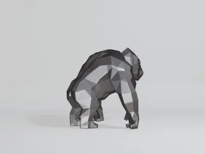 Polygonal Gorilla Low-poly 3D model