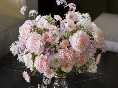 Flower Set 065 Peonies 3D model