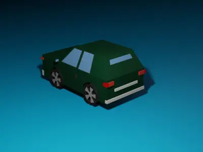low poly car Low-poly 3D model by santhoshn