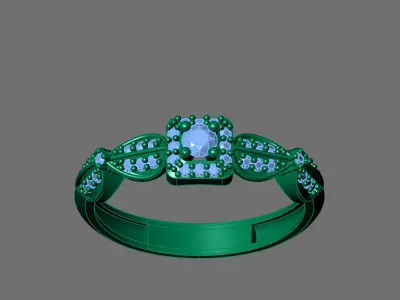 Womens Rings With Stone Ring Ready STL 3DM Models Rings women 3D print model